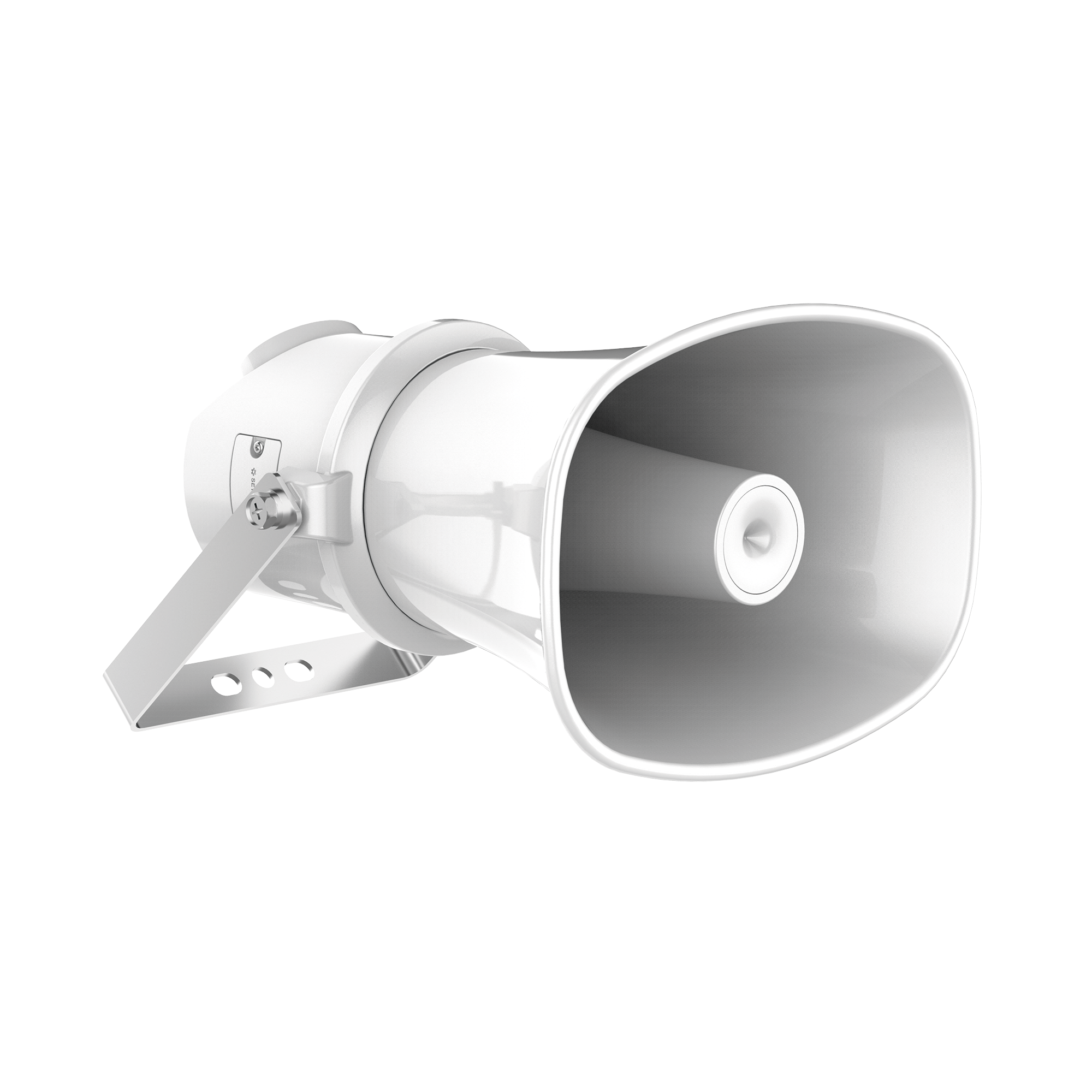 DS-QAZ1307G1T-E|Altavoz IP Tipo Trompeta / 7 Watts / PoE+ / Integración con Hik-Central Professional / Reproducción de Audio vía Red / IP67 / Salida de 12 VCD / Metal